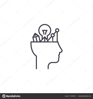 Analytical thinking linear icon concept. Analytical thinking line vector sign, symbol, illustration.